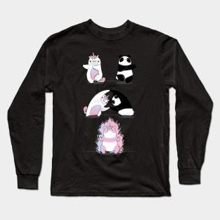 Panda with Unicorn Fusion Long Sleeve T-Shirt